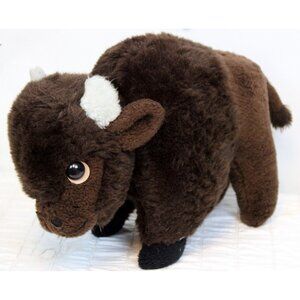 VTG Animal Fair Kleinhans Buffalo 12'' Plush Brown Standing Large Bison Stuffed